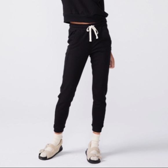 Monrow Rib Mix Stitched Elastic Jogger - Picture 1 of 9